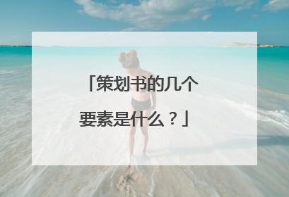 策划书的几个要素是什么？