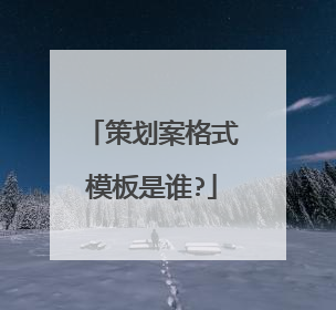 策划案格式模板是谁?