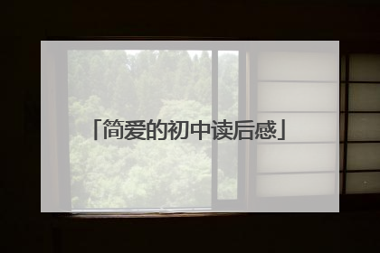 简爱的初中读后感