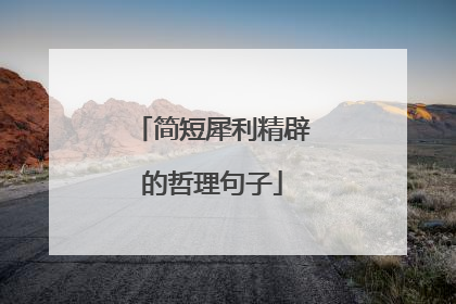 简短犀利精辟的哲理句子