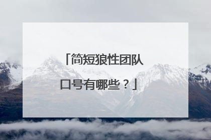简短狼性团队口号有哪些？
