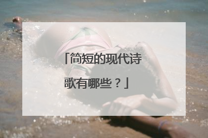 简短的现代诗歌有哪些？