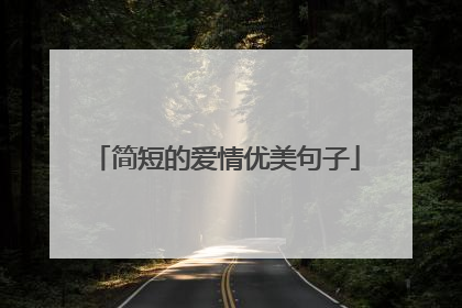 简短的爱情优美句子