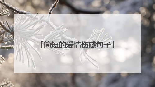 简短的爱情伤感句子
