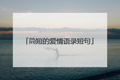 简短的爱情语录短句