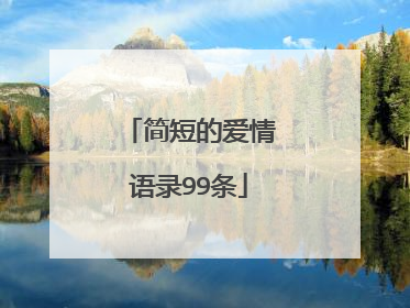 简短的爱情语录99条