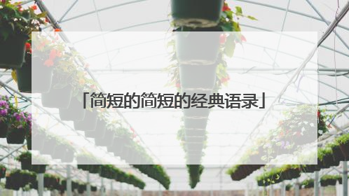 简短的简短的经典语录