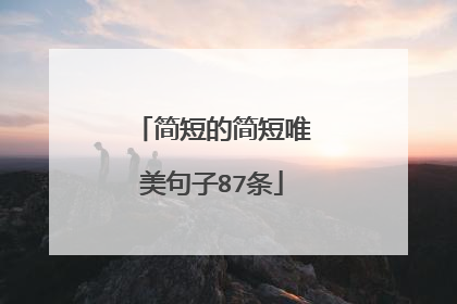 简短的简短唯美句子87条