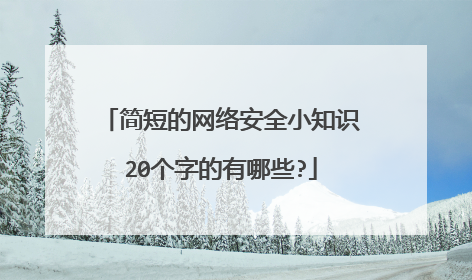 简短的网络安全小知识20个字的有哪些?