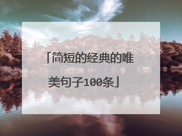 简短的经典的唯美句子100条