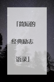 简短的经典励志语录