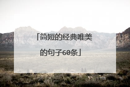 简短的经典唯美的句子60条