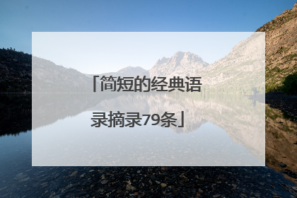 简短的经典语录摘录79条