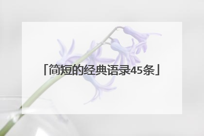 简短的经典语录45条