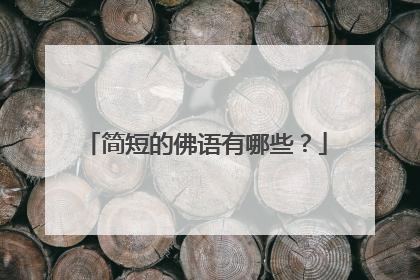 简短的佛语有哪些?