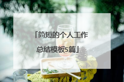 简短的个人工作总结模板5篇