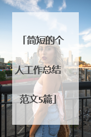 简短的个人工作总结范文5篇