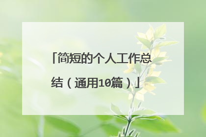 简短的个人工作总结（通用10篇）