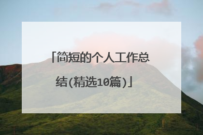 简短的个人工作总结(精选10篇)