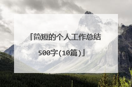 简短的个人工作总结500字(10篇)