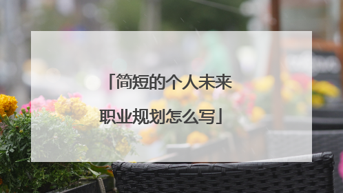 简短的个人未来职业规划怎么写