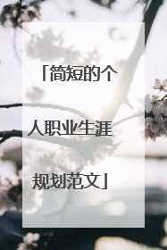 简短的个人职业生涯规划范文
