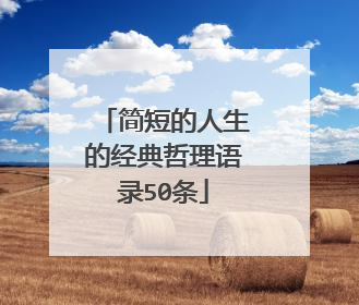 简短的人生的经典哲理语录50条