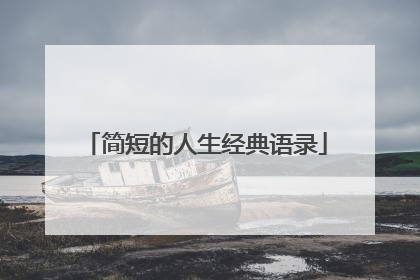 简短的人生经典语录