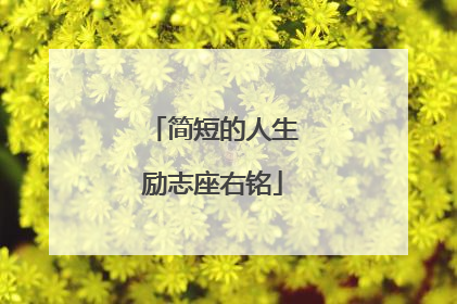 简短的人生励志座右铭