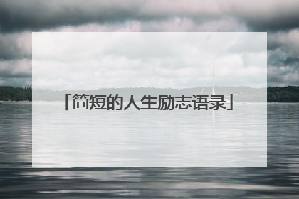 简短的人生励志语录