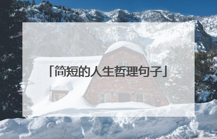 简短的人生哲理句子