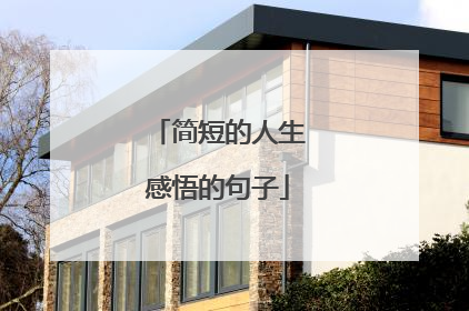 简短的人生感悟的句子