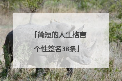 简短的人生格言个性签名38条