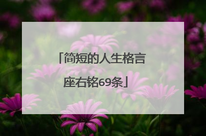 简短的人生格言座右铭69条