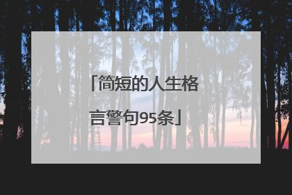简短的人生格言警句95条