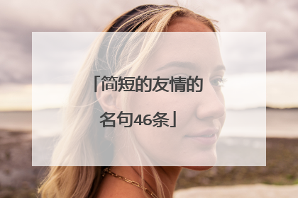 简短的友情的名句46条
