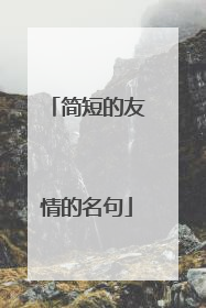简短的友情的名句