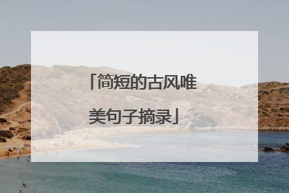 简短的古风唯美句子摘录