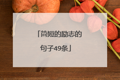 简短的励志的句子49条