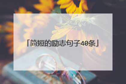 简短的励志句子40条