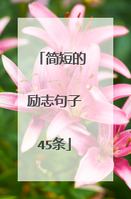 简短的励志句子45条