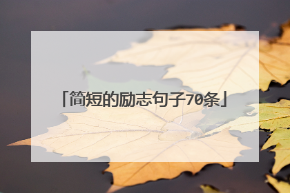 简短的励志句子70条