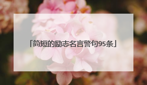 简短的励志名言警句95条