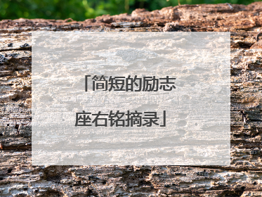 简短的励志座右铭摘录