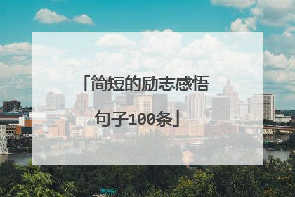 简短的励志感悟句子100条