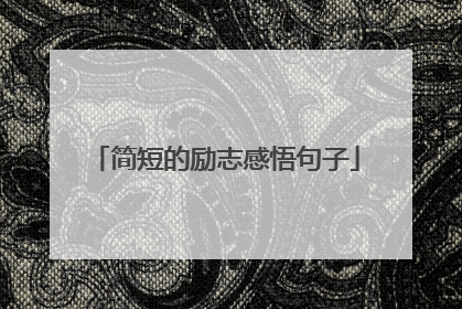 简短的励志感悟句子