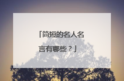 简短的名人名言有哪些？