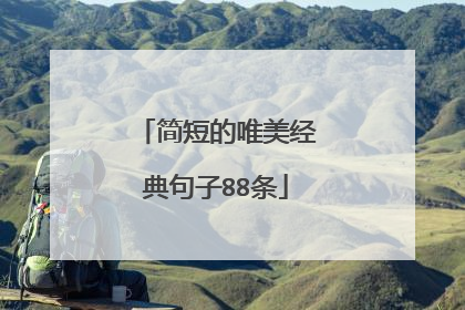 简短的唯美经典句子88条