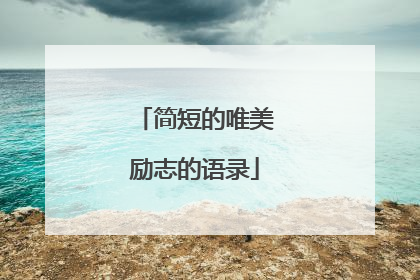 简短的唯美励志的语录