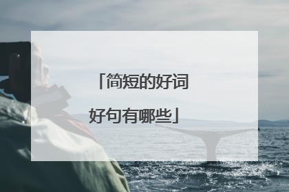 简短的好词好句有哪些